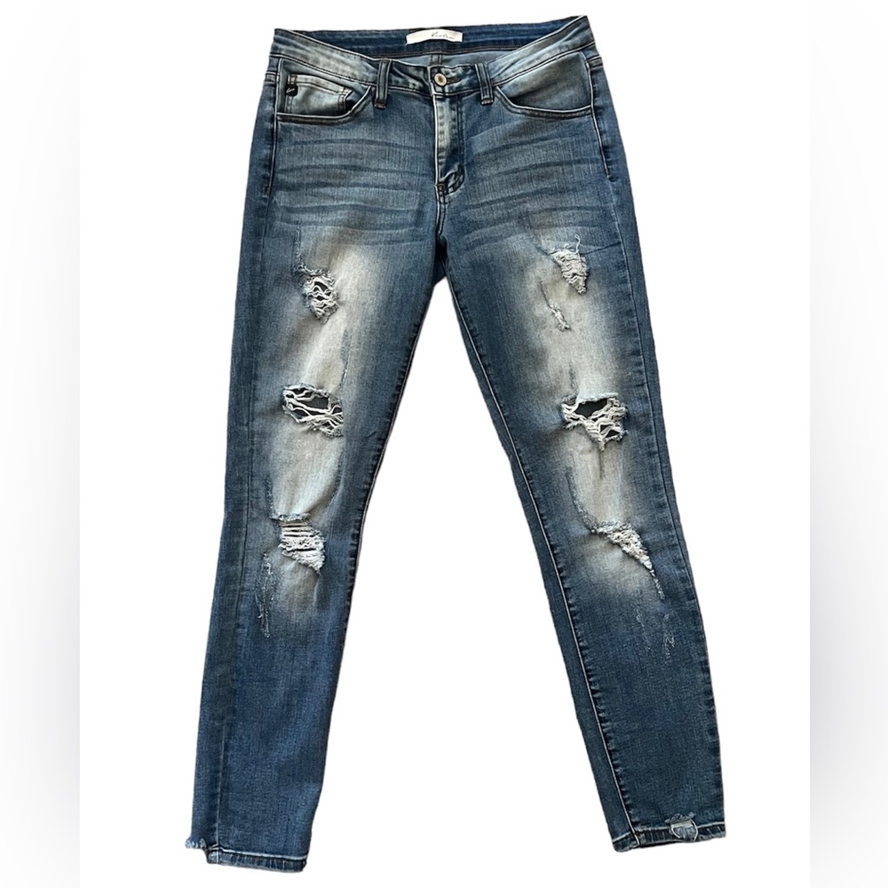 KanCan Distressed Ankle Ripped Skinny Jeans Size 9